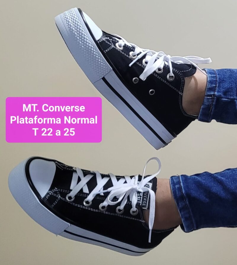 MT. CONVERSE PLATAFORMA NEGRO TIPO CLASICO