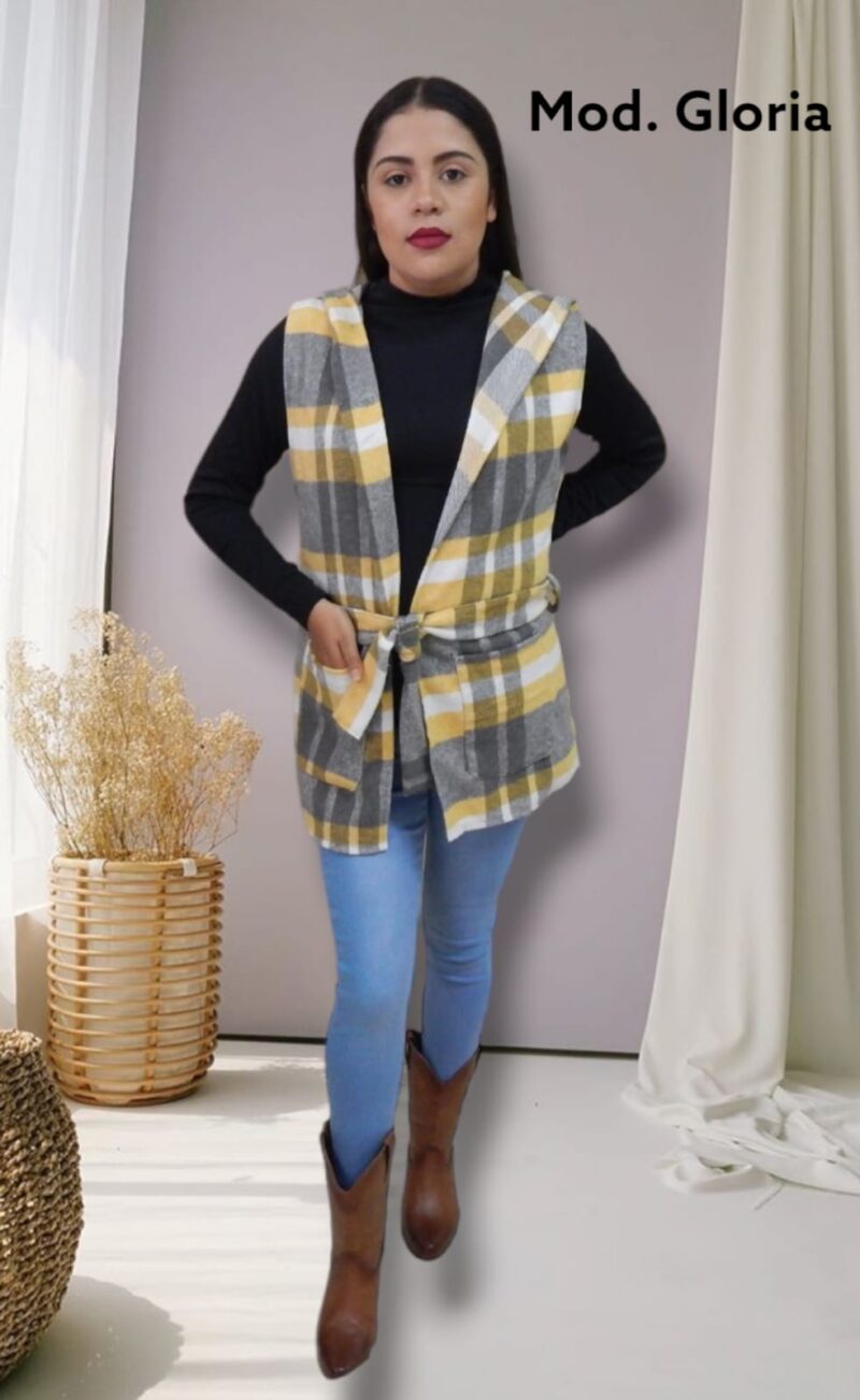 Chaleco MOD. GLORIA AMARILO/GRIS UNITALLA (30-36)