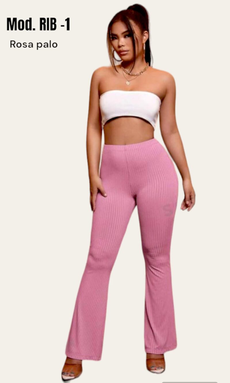 PANTALON RIB-1 ROSA PALO