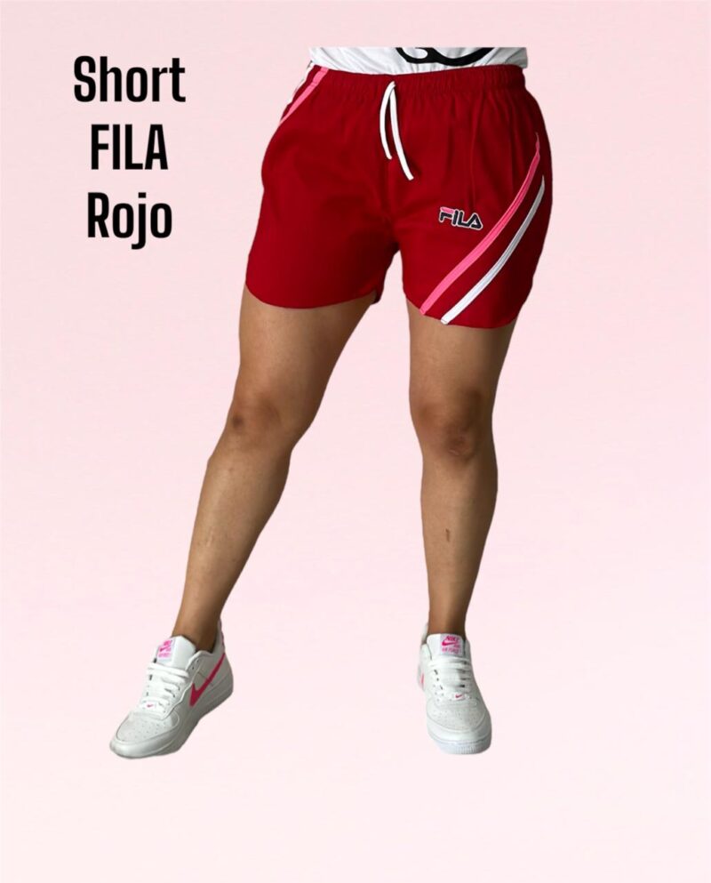 SHORT DE DAMA FILA ROJO
