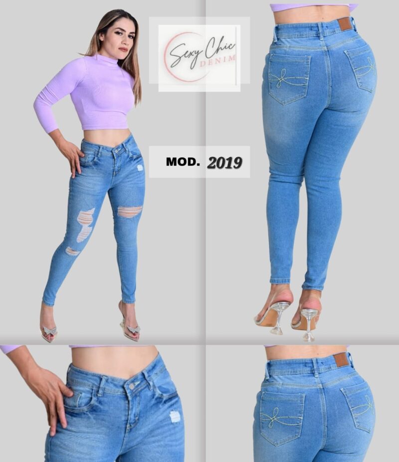 PANTALON DE MEZCLILLA SEXY CHIC 2019