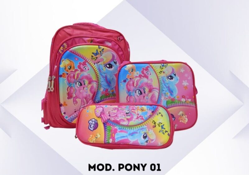 COMBO DE MOCHILA DE 3 PIEZAS PONNY 01