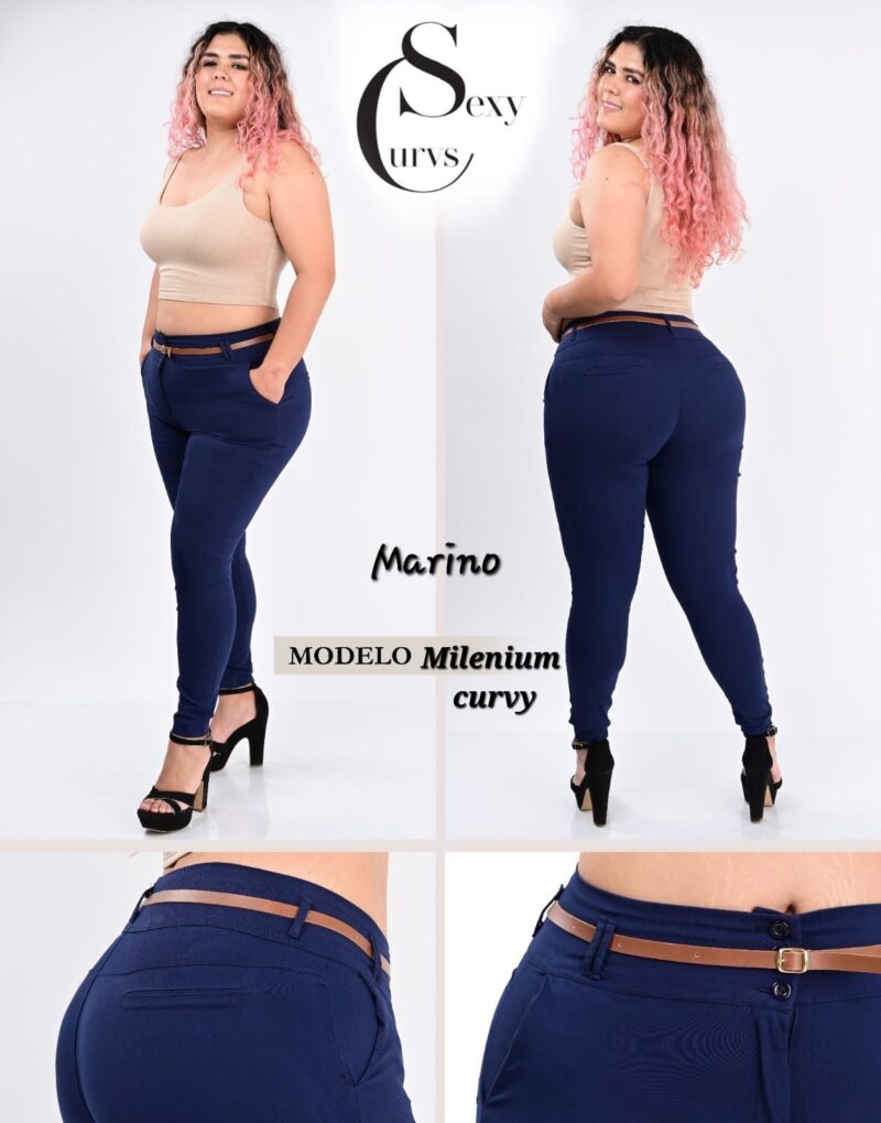 PANTALON MILENIUM CURVES MARINO.