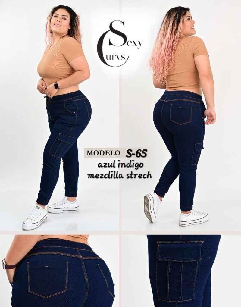 JOGGER DE MEZCLILLA SEXY CURVES S-65.