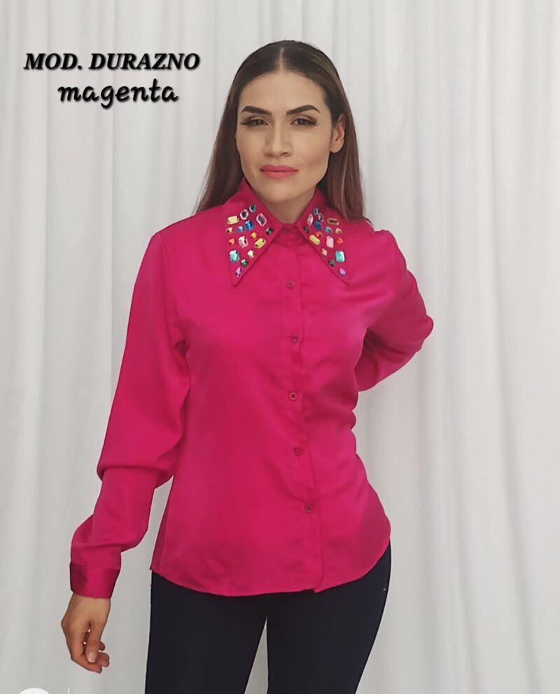 BLUSA DURAZNO MAGENTA.