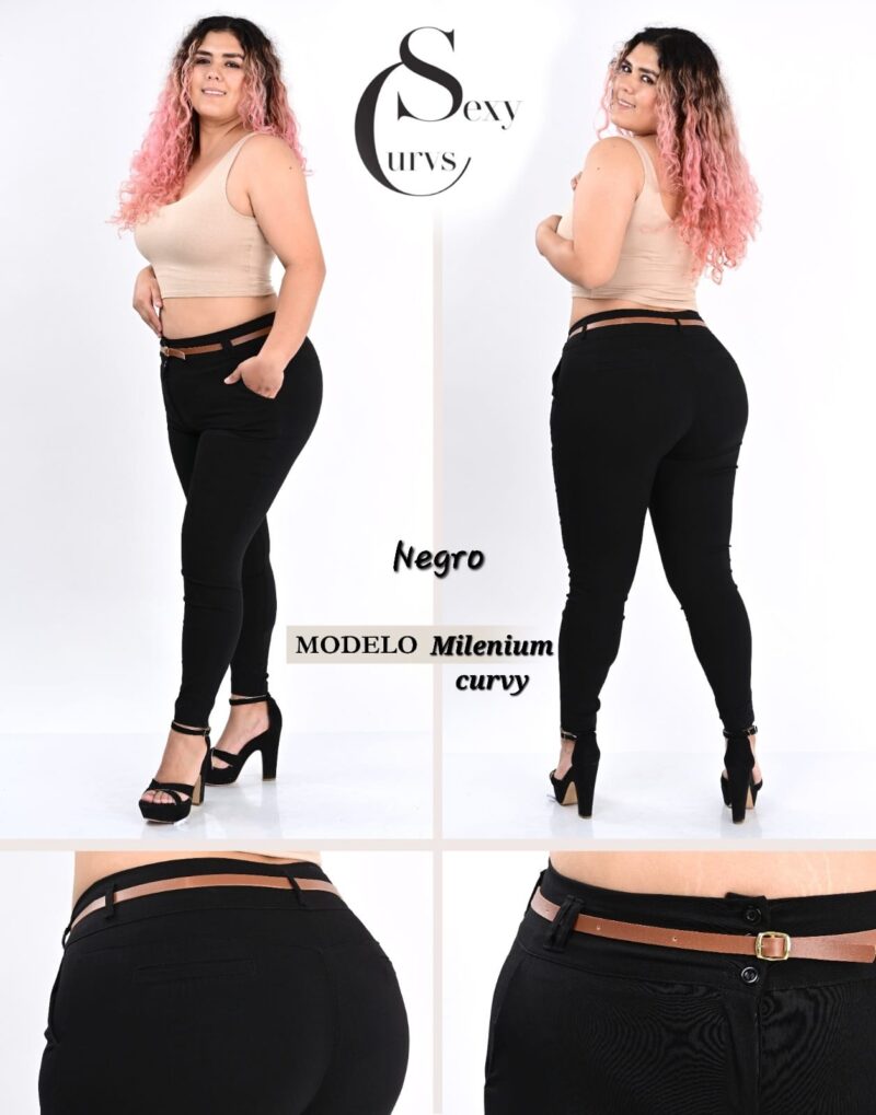 PANTALON MILENIUM CURVES NEGRO.