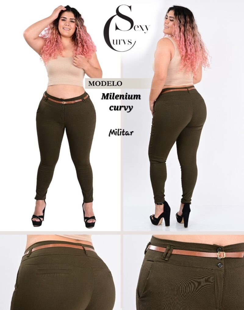 PANTALON MILENIUM CURVES MILITAR.