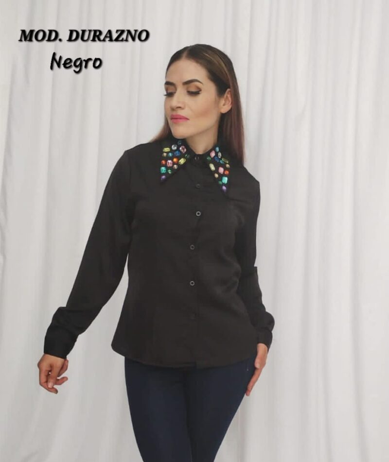 BLUSA DURAZNO NEGRA.