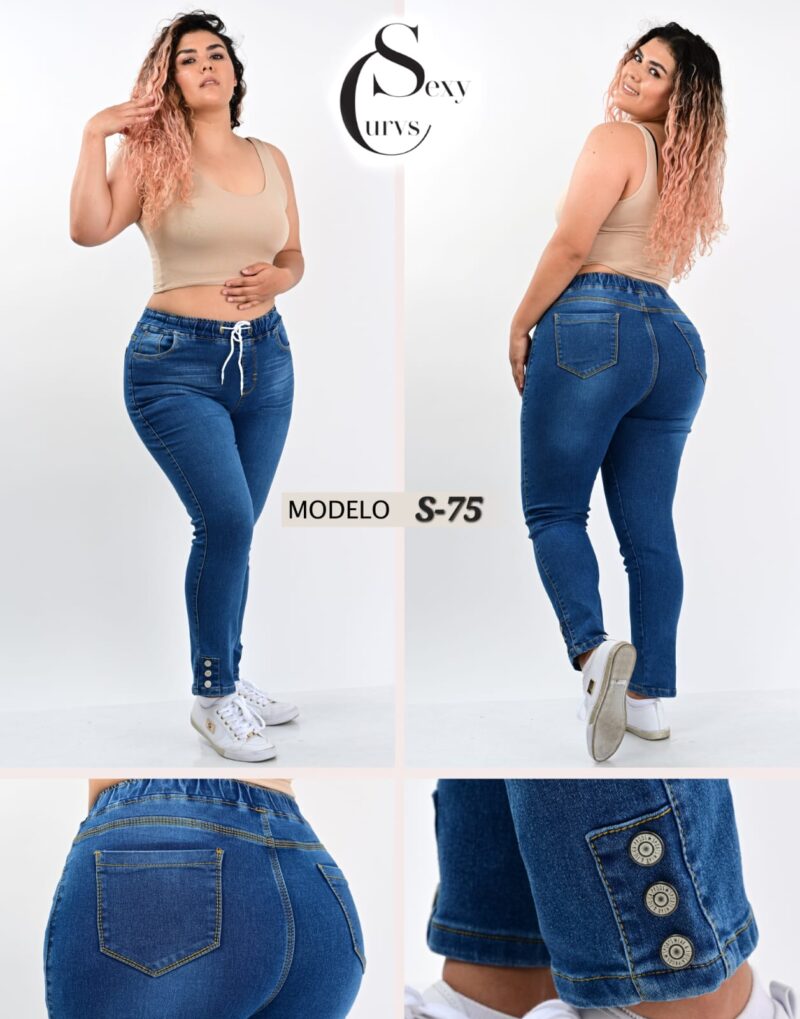 JOGGER DE MEZCLILLA SEXY CURVES S-75.