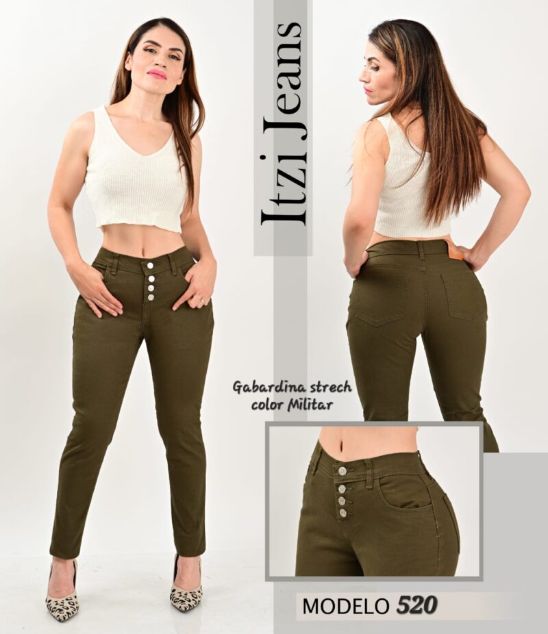 Pantalón de gabardina Itzi 520 militar.