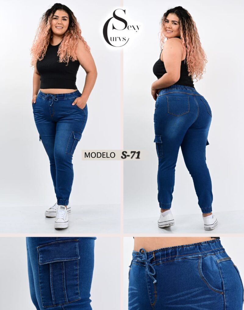 JOGGER DE MEZCLILLA SEXY CURVES S-71.