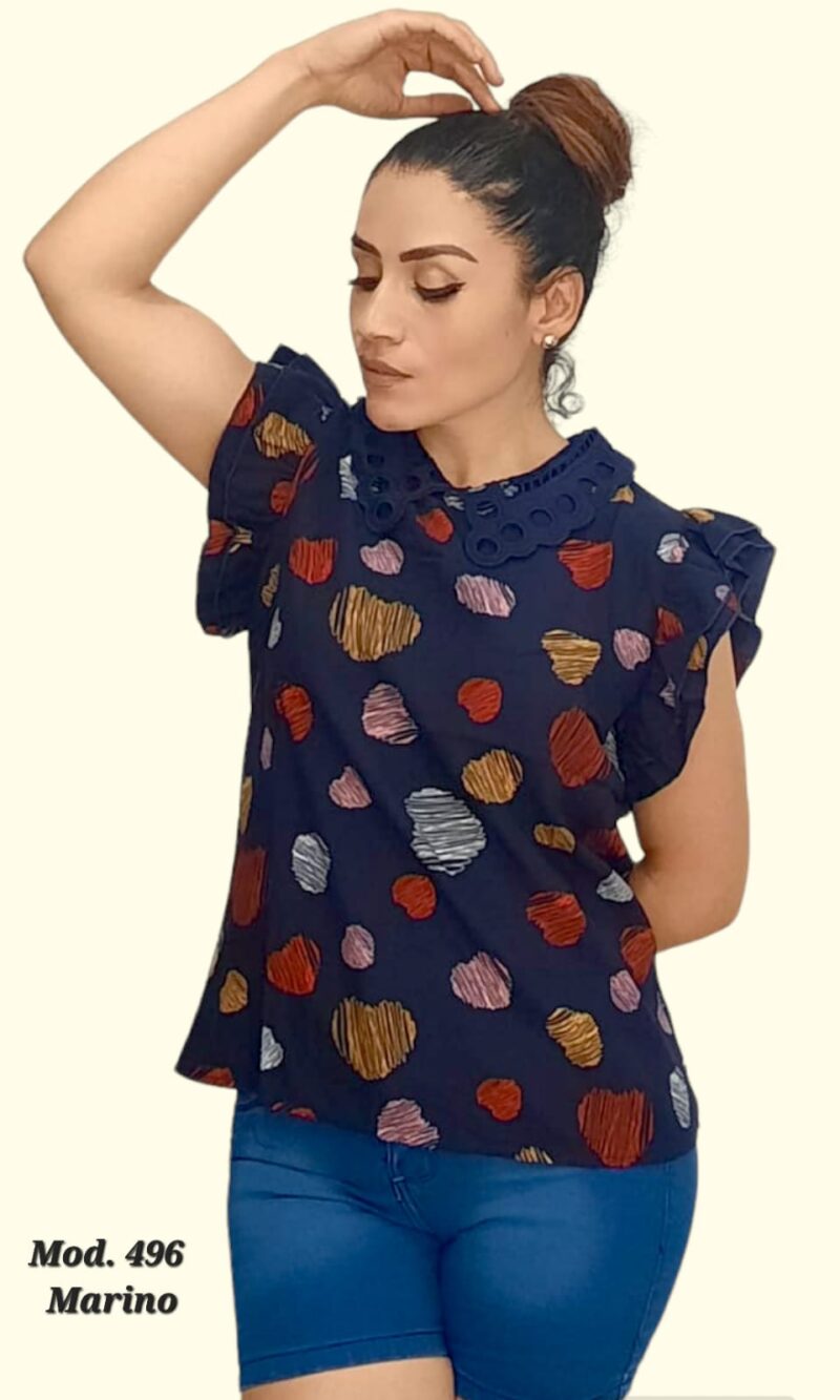 BLUSA 496 MARINO UNITALLA (30 A 36) .