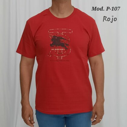 PLAYERA DE CABALLERO P 107 ROJO.