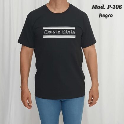 PLAYERA DE CABALLERO P 106 NEGRO.