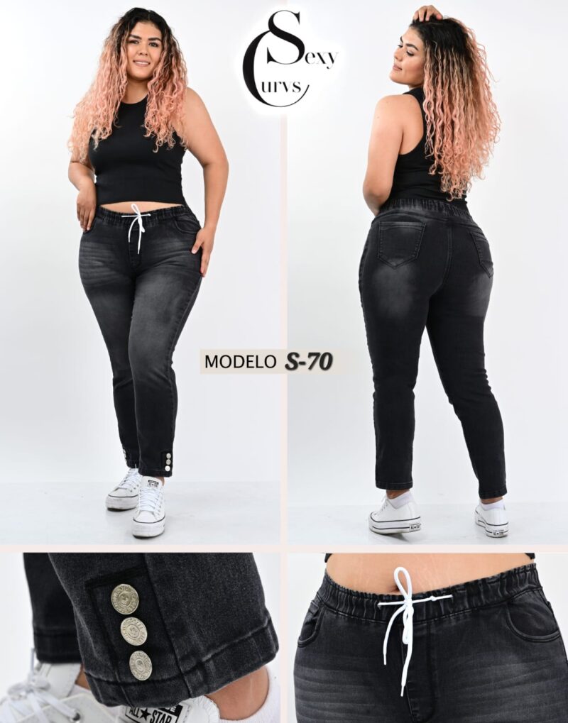 JOGGER DE MEZCLILLA SEXY CURVES S-70.