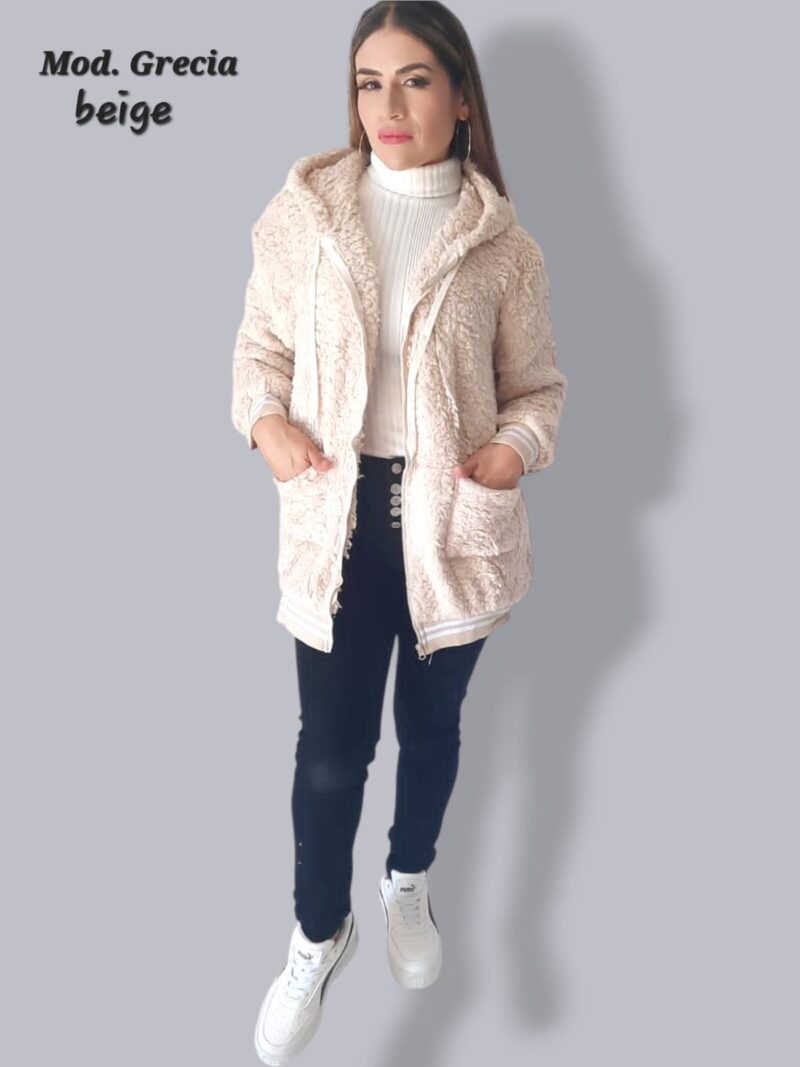 CHAMARRA GRECIA BEIGE UNITALLA (32 A 38).