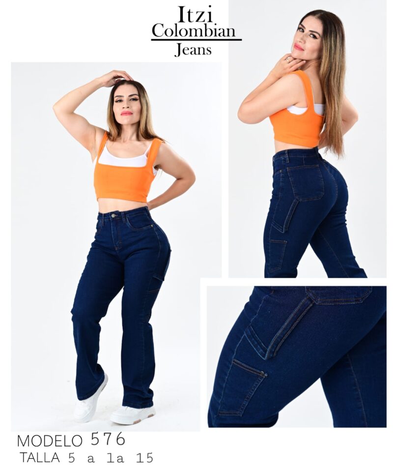 PANTALON DE MEZCLILLA CORTE RECTO BAGGY 576