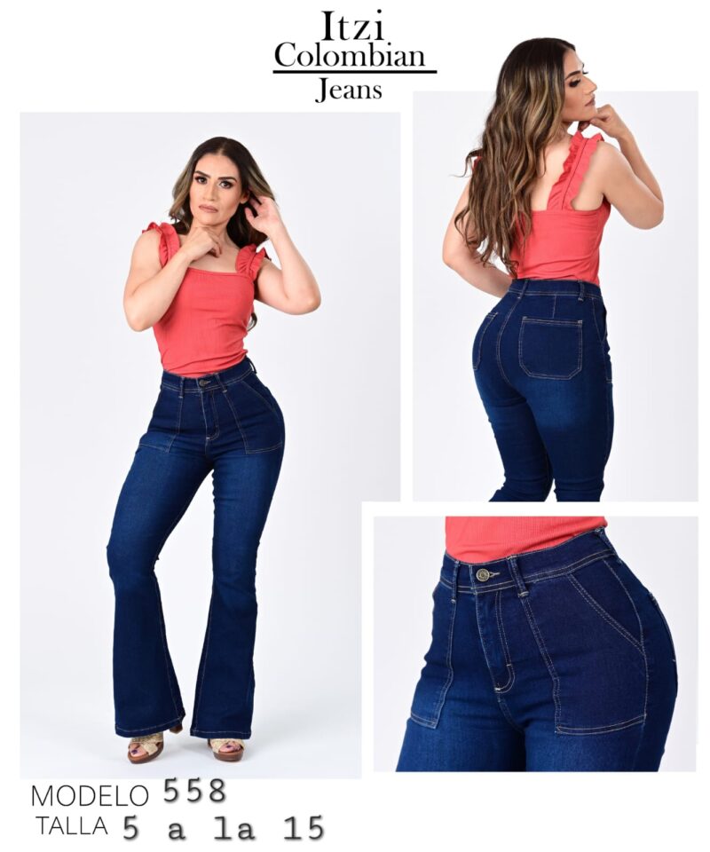 PANTALON DE MEZCLILLA ACAMPANADO 558