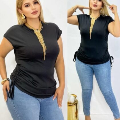 BLUSA DAMA BL-2025 NEGRA CURVY (36 A 40).