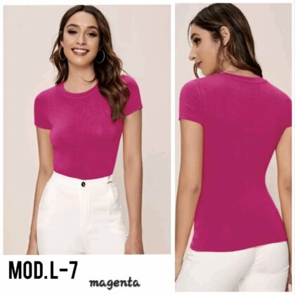 BLUSA DAMA BASICA L-7 MAGENTA UNITALLA (30 A 34).