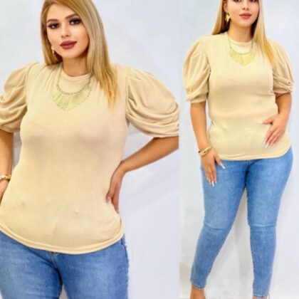 BLUSA DAMA BL-2026 BEIGE CURVY (36 A 40).