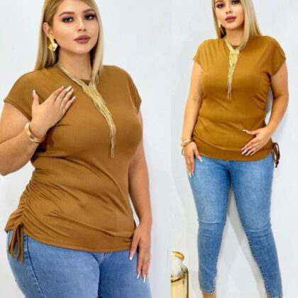 BLUSA DAMA BL-2025 CAMEL CURVY (36 A 40)