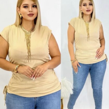 BLUSA DAMA BL-2025 BEIGE CURVY (36 A 40)