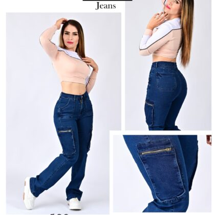 PANTALON DE MEZCLILLA CORTE BAGGY CARGO 583.