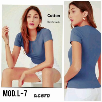 BLUSA DAMA BASICA L-7 ACERO UNITALLA (30 A 34).