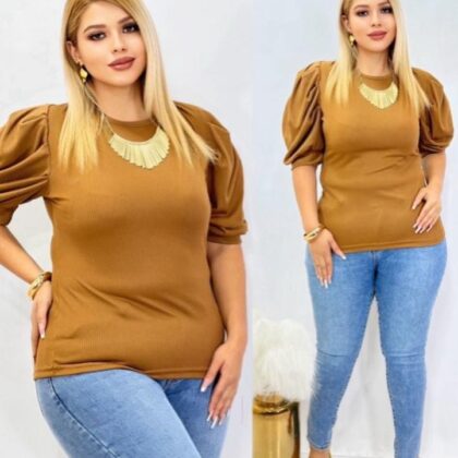 BLUSA DAMA BL-2026 CAMEL CURVY (36 A 40).