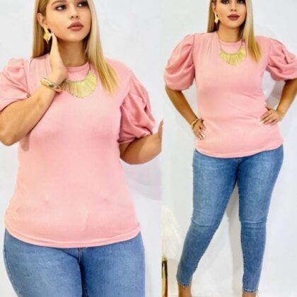BLUSA DAMA BL-2026 ROSA CURVY (36 A 40).