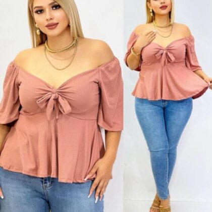 BLUSA DAMA BL-2027 ROSA CURVY (36 A 40).